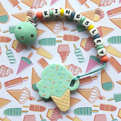 Personalized Teether: Ice-cream (Mint)