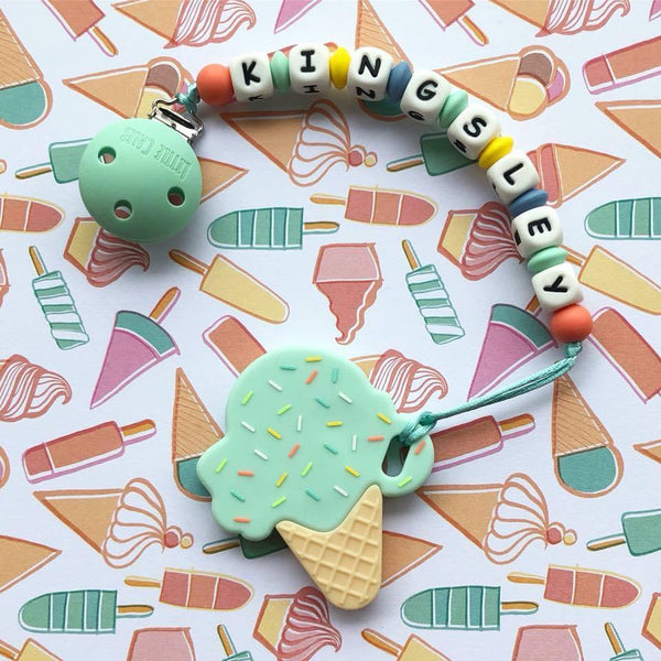 Personalized Teether: Ice-cream (Mint)