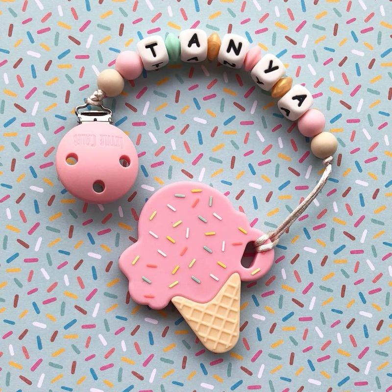 Personalized Teether: Ice-cream (Pink)
