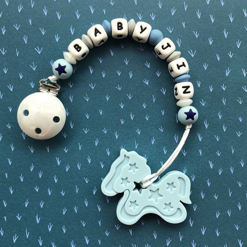 Personalized Teether: Pony (Blue)