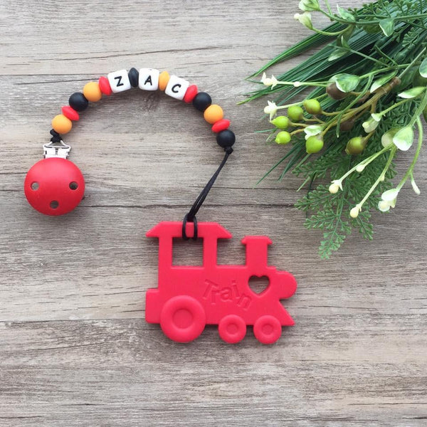 Personalized Teether: Train (Red)