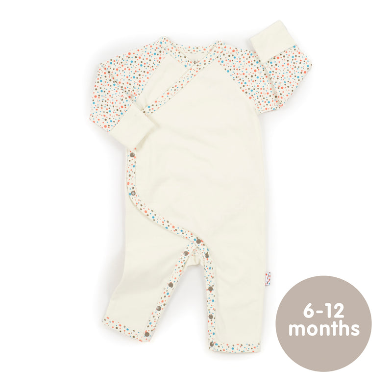 Long-Sleeved Kimono (Tiny Dots - Cream)