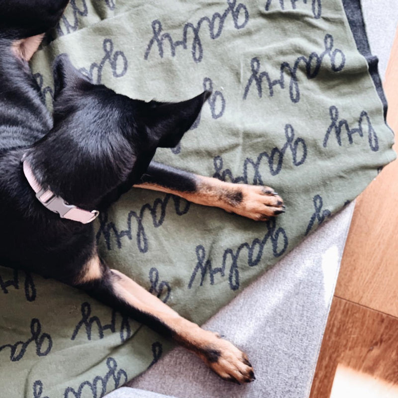 Personalized Blanket for Pets (Army Green Background)