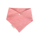 Baby bib in coral pink, personalised baby gift made from breathable muslin by TinyBitz.