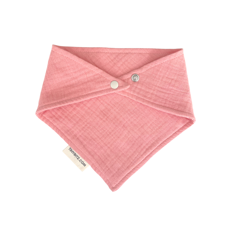 Organic Muslin Bib (Coral Pink)