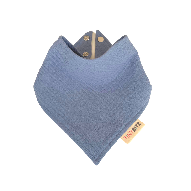 Organic Muslin Bib (Dusty Blue)