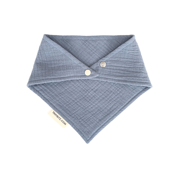 Organic Muslin Bib (Dusty Blue)