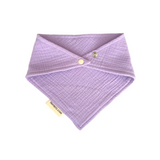 Baby bib in lavender, personalised baby gift made from breathable muslin by TinyBitz.