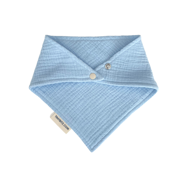 Organic Muslin Bib (Sky Blue)