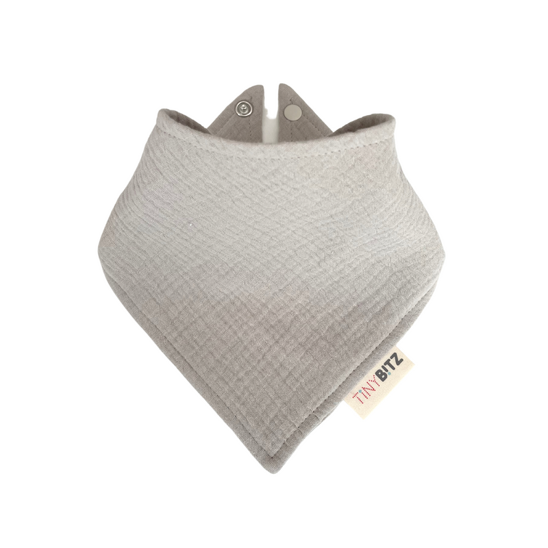 Organic Muslin Bib (Light Grey)