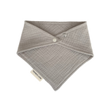Baby bib in light grey, personalised baby gift made from breathable muslin by TinyBitz.