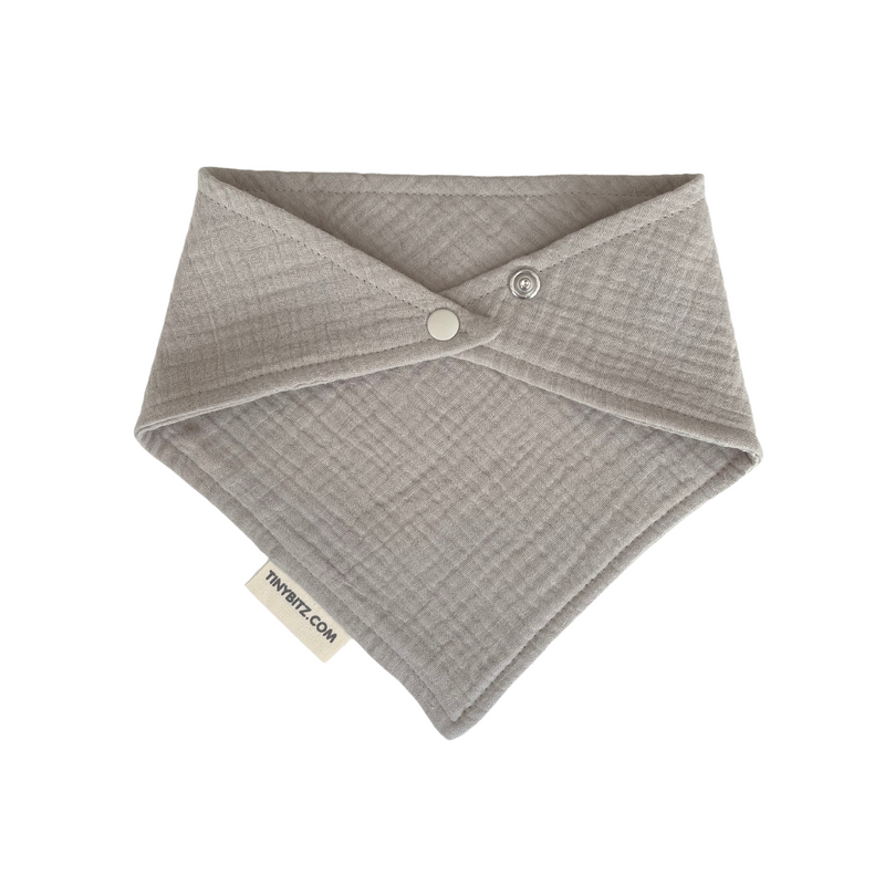 Organic Muslin Bib (Light Grey)