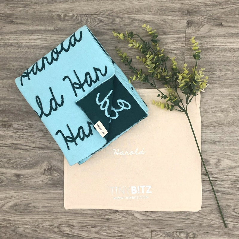 Personalized Blanket for Pets (Ice Blue Background)