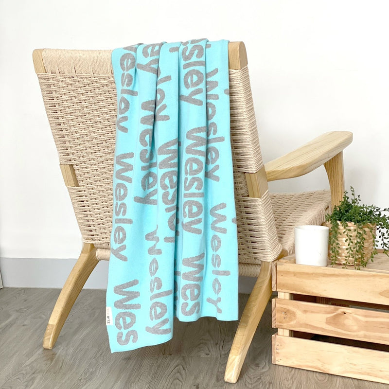 Personalized Blanket for Pets (Ice Blue Background)